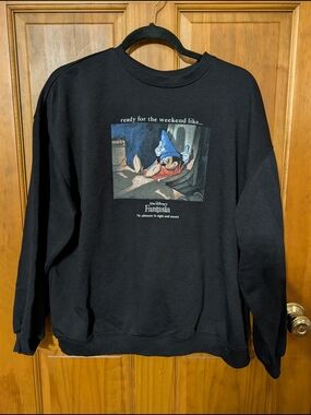 Black Fantasia Graphic Crewneck Sweatshirt - Unisex Divided H&M Disney Brand